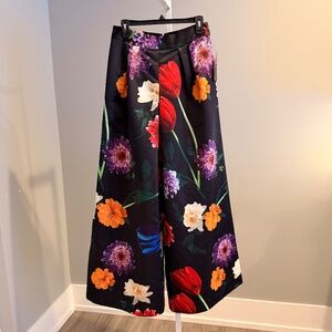 ALICE + OLIVIA Gorgeous Vivid Floral Wide Leg Pants Sz 4 NWT $774 RARE!!